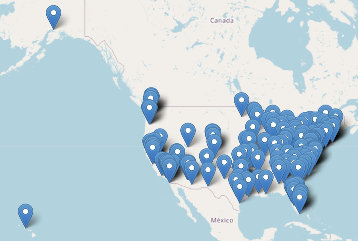 Map of membership location