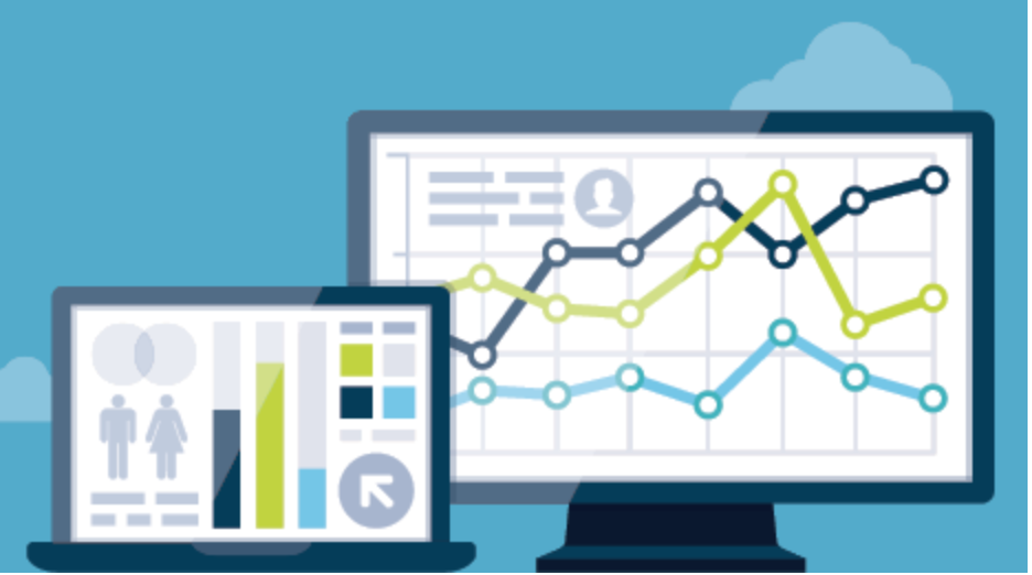 computers displaying mock charts