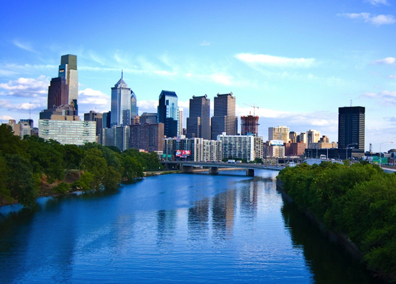 river and skyline