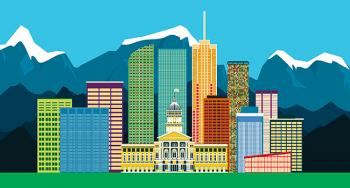 City with Mountain Scape